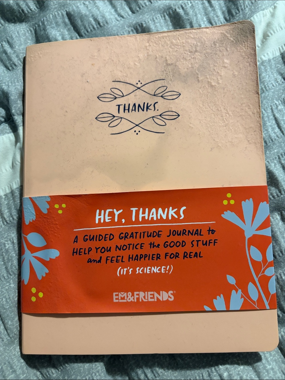 HEY, THANKS Guided Gratitude Journal - Peach Cover